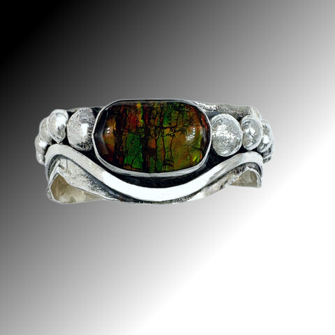 Ammolite  Silver Cuff Bracelet