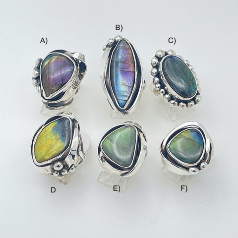 Labradorite Silver Rings