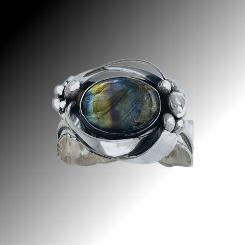 Labradorite Silver Cuff Bracelet