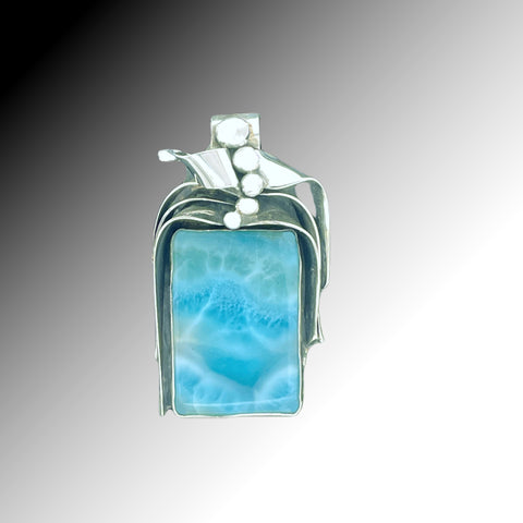 Larimar Silver Pendant