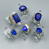 Sapphire Blue Quartz Silver & Gold rings.