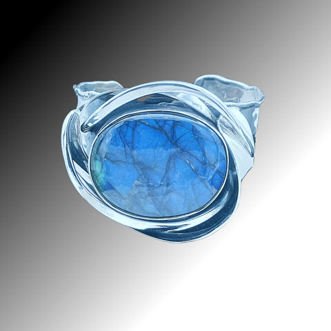 Labradorite Silver Cuff Bracelet