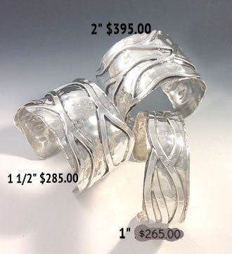 A Fettuccini Sterling Silver Cuff Bracelet