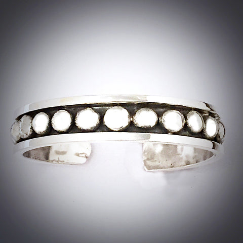 Silver Rigid Beaded Cuff